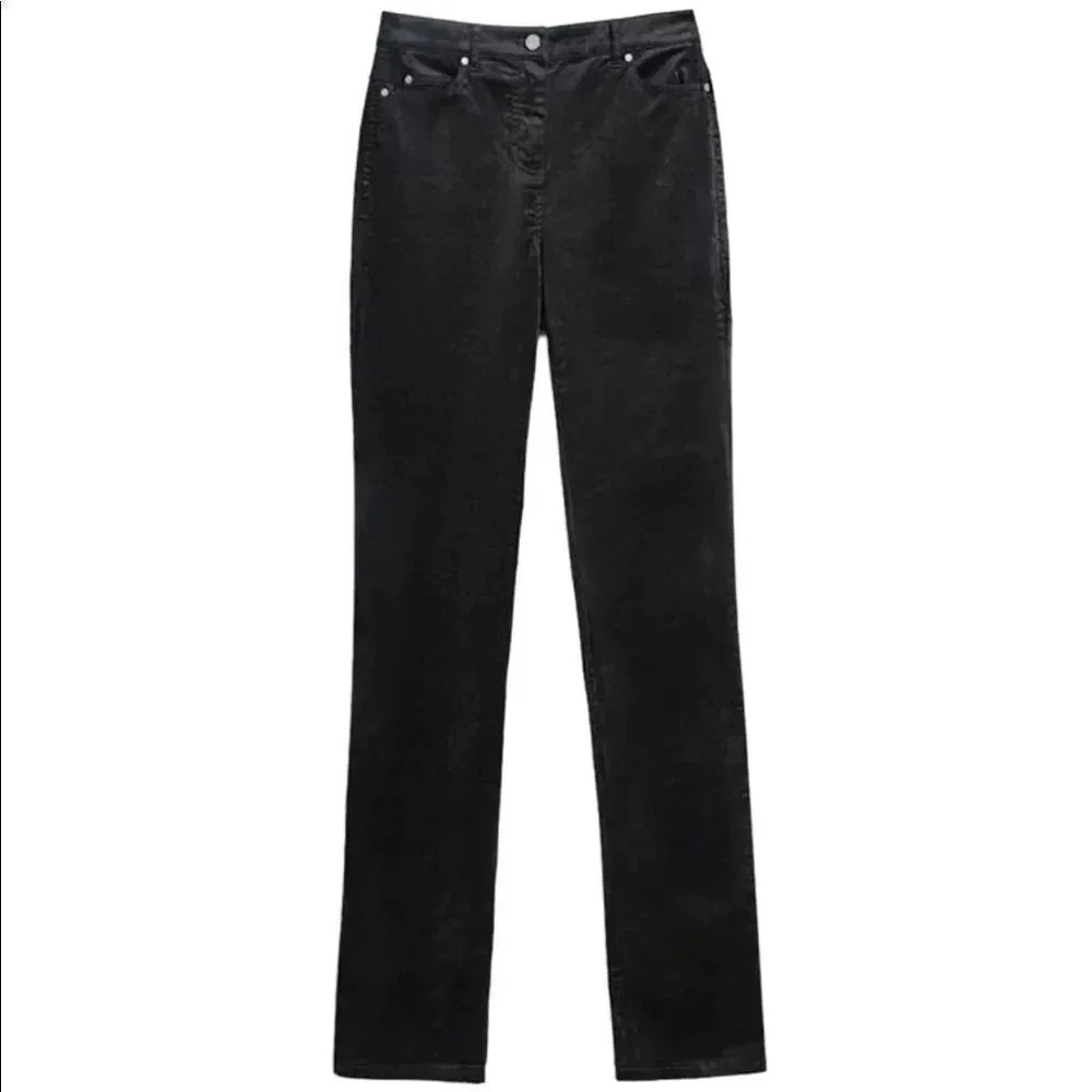 Per Se Kitty Velvet Black Pants